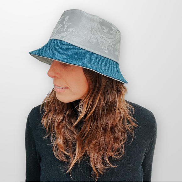 ♻️ Upcycle Hat Women’s Spring Hats with Hair Scarf Eco Friendly Sustaina… - Picture 4 of 9